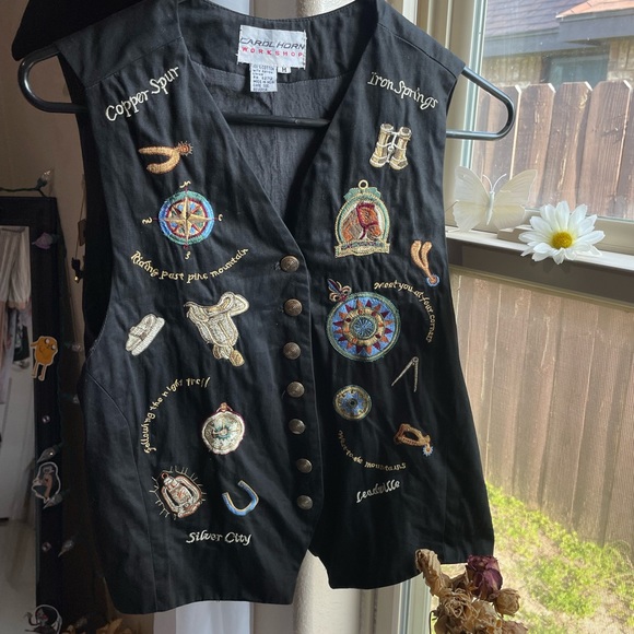 Carol Horn Jackets & Blazers - Vintage Equestrian Carol Horn workshop black vest